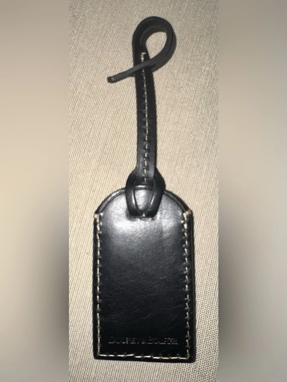 Dooney & Bourke Black Leather Luggage Tag